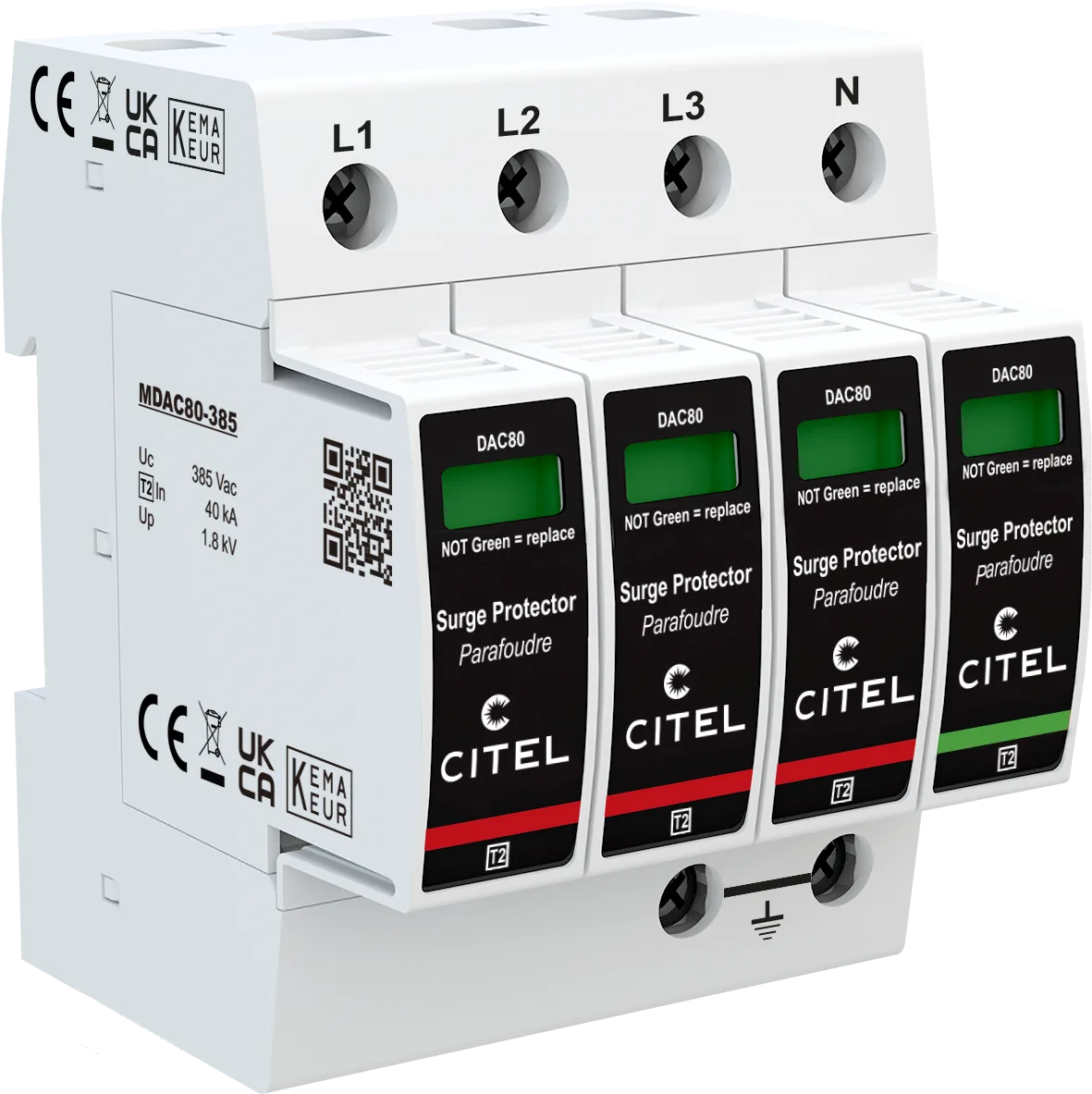Устройство защиты от импульсных перенапряжений Citel DAC80-31-385 (821210534), тип 2, Imax 80 кА
