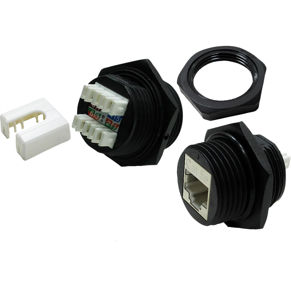 Индустриальный модуль LANMASTER Keystone, RJ45, cat.5e, STP, 180 градусов, IP68